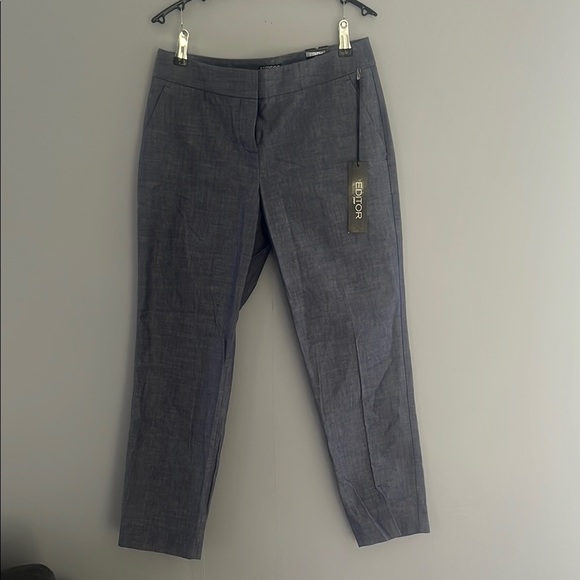 Express Blue Straight Leg Pants - Picture 1 of 9